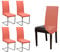 BEAUTEX 4er Set Jersey Stuhlhusse, elastische Stretch Husse Baumwolle Bi-Elastic, Farbe wählbar (Flamingo)