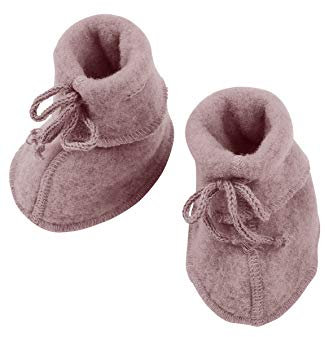 Engel Natur, Baby-Schühchen Fleece, 100% Wolle (kbT) (1 (50/56), Rosenholz Melange)
