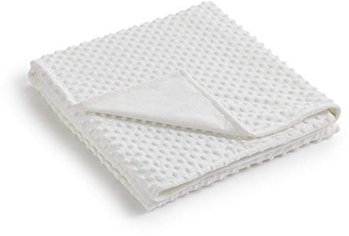 RelaxBlanket 152,4 x 203,3 cm Bettbezug für gewichtete Decke, Premium-Qualität, superweich, Minky Dots, Weiß