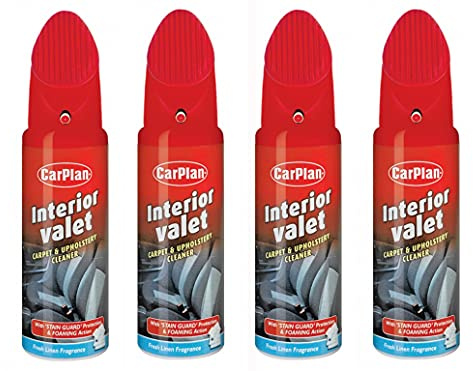 CarPlan IVC400 Interior Valet With Brush Carpet & Upholstery Cleaner 400ml x 4