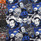 MAGAM-Stoffe Jack Baumwollstoff Popeline Halloween Piraten Skulls Meterware 50cm (Grusel Comic Blau)