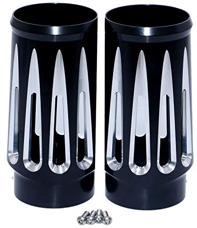 Bid4ze Nero Superiore Forcella Boot Slider Cove Alluminio CNC Forcella Slider Copertura per Harley Touring FLT FLHR FLHX FLHT COW BELLS