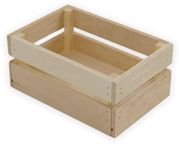Lupia - Cassetta Contenitore in Legno Naturale, Design Vintage, Multiuso per Casa e Giardino, Decorazioni per Eventi, Centro Tavola Festività, Realizzato in Italia 12x18 Altezza 8 cm
