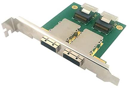 NFHK Dual Ports Mini SAS SFF-8088 to SAS 36Pin SFF-8087 PCBA Female Adapter with PCI Bracket