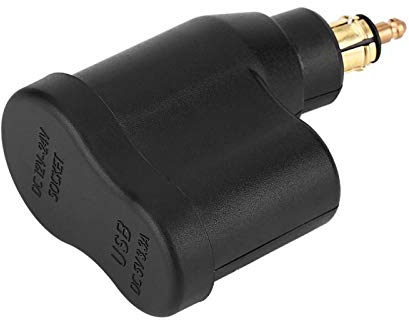 Aramox Auto Dual USB Stecker, 12-24V 3.3A Motorrad Auto Dual USB Ladegerät Netzteil Zigarettenanzünder für Hella DIN Stecker