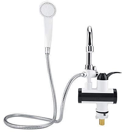 Robinet de température, Robinet électrique 220 V avec chauffe-eau instantané et appareil de douche 3000 W Réchauffeur de Cuisine, Distributeur instantané d'eau Chaude(Réglementation européenne)