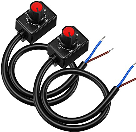 [Confezione da 2] KEYGMA DC 0/1-10V Manopola LED Dimmer (senza sfarfallio o ronzio), Dimmer passivo a bassa tensione PWM Dimming per driver LED elettronico dimmerabile 0-10V o 1-10V