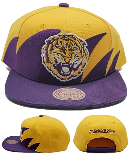 Mitchell & Ness Louisiana State University LSU Sharktooth NCAA Snapback Cap and Basecap
