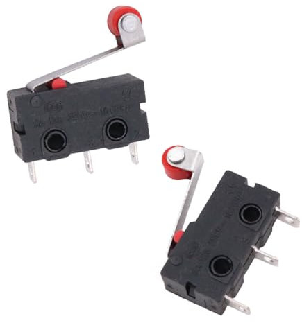 50PCS Micro Switch Mini Fin de Course Long Levier de Charnière avec Poulie 3Pin Sensitive Tact Switch pour Souris d'Ordinateur Automotive Electronics Communication Test Equipment etc.