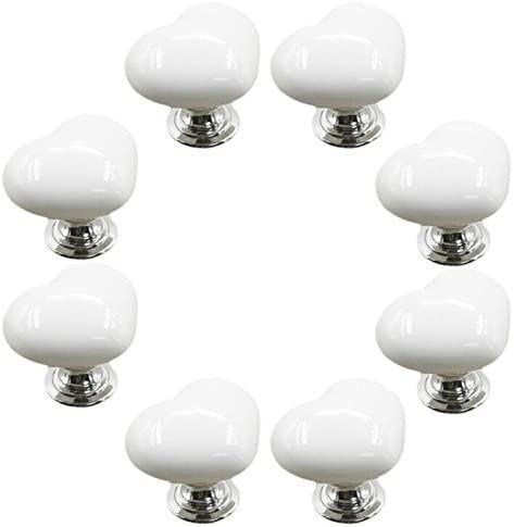 Generic Schrankgriffe 8pcs 50mm Rot Hübsch Herz Form Keramik Türknauf/Griffe/Ziehen for Schrank/Schrank/Badezimmer/Schublade Große Möbel Ornamente Kindergarten/Babyzimmer 4 Farben Verfügbar
