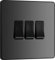 BG Electrical Evolve Interrupteur triple 20 A 2 voies Noir chromé