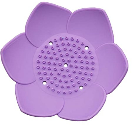 MagiDeal Porte-Savon de Salle de Bain Avec Drain, en Silicone pour Douche, Violet