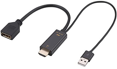 BOWONG 4K 60Hz HDMI-compatible Male to DP Display Port Female Converter Video Adapter Cable DP active USB Power Supply for TV PC Laptop