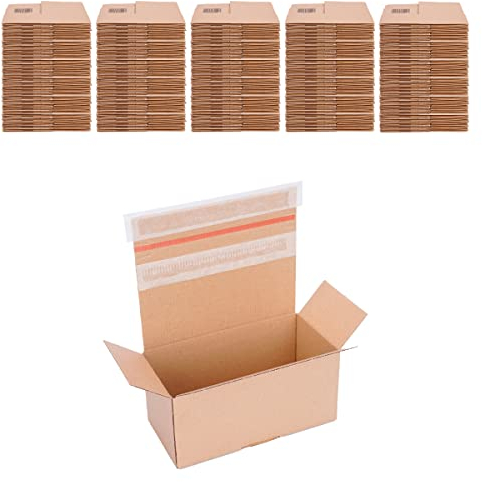 verpacking Automatik Karton 195 x 95 x 90 mm Braun (Außenmaß 200 x 100 x 95 mm) VP 20 Versandkartons mit selbstklebendem Deckel stabile Kartonagen (300 Stück)