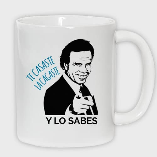 Genérico Taza de aluminio para despedida de solter@s La cagaste, y lo sabes con la foto de Julio Iglesias Personaliza 2 INC.