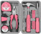Hi-Spec Kit di 24 attrezzi per il FAI DA TE per donne. Piccola cassetta degli attrezzi con tutti i fondamentali attrezzi in formato ridotto per Casa & Ufficio