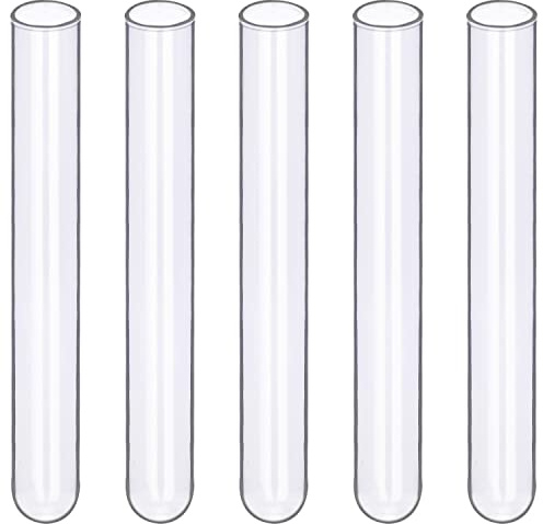 FunChem Glas-Teströhrchen, Packung mit 20 stabilen durchsichtigen Laborröhrchen mit rundem Boden, 20 mm Außendurchmesser und 150 mm Länge