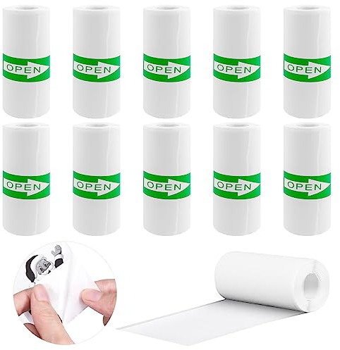 10 Rollen Thermorollen, Mini Thermal Pinter Papier, Mini Drucker Papier Selbstklebend, Thermopapier für Kinder Sofortbildkameras, Mini Drucker Sticker Papier(58 x 25 mm)