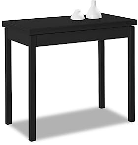 ASTIMESA Buchtyp Küchentisch, schwarz, 80 x 40 cm bis 80 x 80 cm