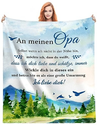 JhcsDy Geschenk für Opa Opa Eine kuschelige Decke für den besten Opa: Ideal für Geburtstag, Weihnachten & Vatertag! Wärme, Liebe in einem Geschenk vereint 150x130cm