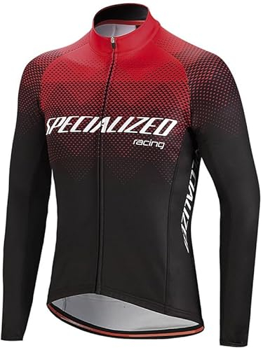 assocauicy Radtrikot Herren Langarm,Fahrrad Trikots Herren Atmungsaktives Fahrradtrikot HäLt Sie Warm,Rennrad Bekleidung Mit Taschen