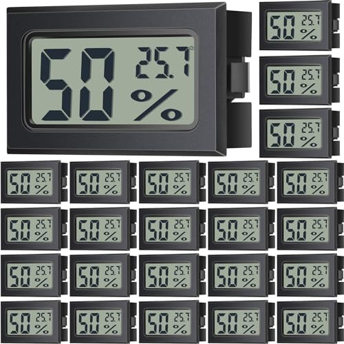 Kanayu 24 Pack Mini Humidity Meter Thermometer Indoor Humidity Monitor Bulk