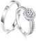 KBRPEY Paar Ring Damen und Herren Verlobungsringe Paar Ringe Set Offen Verstellbar Partnerringe Hochzeitsring Band Ring mit Weiß Zirkonia, Geschenk für Ehefrau Mann Freundin Freund