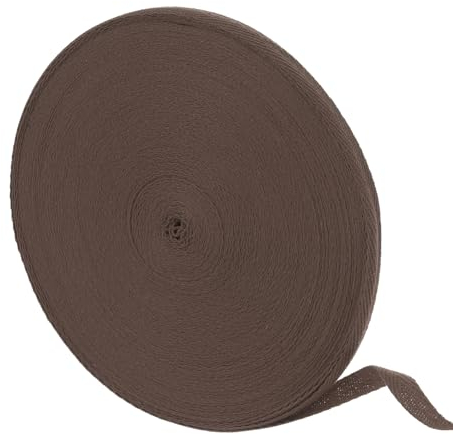 QUARKZMAN Baumwoll Schrägband 45 m x 10mm, Baumwollband Nahtband Gurtband Köperband Stoffband Einfassband zum Nähen für Handwerk Nähen Stricken Kleidung DIY-Basteln, Braun