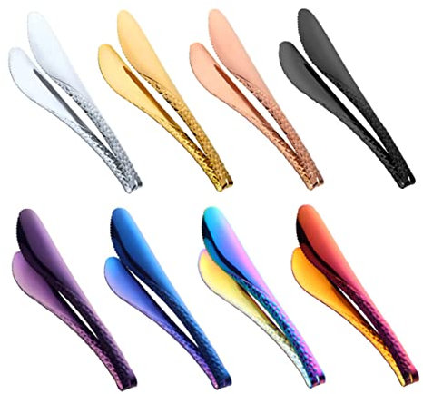 GOOHOCHY Stainless Steel Food Tong Mit Schlangenledermuster Multitasking Küchenzange Für Bbq Kochen Und Backen Zum Servieren Von Steak Brot Und Mehr