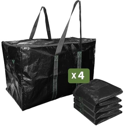 Pack and Move - Lot 4 grands sacs déménagement, rangement et transport ultra résistant - Réutilisable - Poignées solides