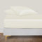 LINENWALAS Organic Vegan Bamboo Silk Fitted Sheet 180x200 cm, Deep Pocket up to 40 cm Soft, Oeko-Tex Certified Cooling Bamboo Bedding Only Fitted Sheet Perfect for Skin (Ivory)