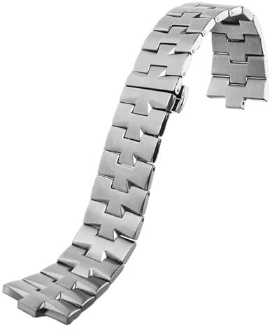 KDEGK Edelstahl-Uhrenarmband für Vacheron Constantin 4500 V 5500 V 7900 P47040 Uhrenarmband VC Convex Mouth 7 mm 8 mm 8,5 mm Uhrenarmband(Silver,7mm)