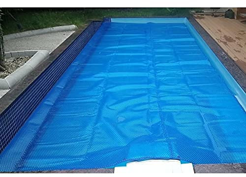 Solar Pool Cover for Above Ground Pools 16ft Rectangle Bubble Swimming Cover with Edge UV Resistant Heat Retention Perfect for Hot Tubs and Frame Pools 200×700cm (6.6ft×23ft) Size