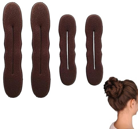 TEOZBLU 4 Stück Magischer Haarknoten, Dutt Maker, Duttkissen, Hair Bun Maker, Bun Maker Magic Hair, Haar Twist Lockenwickler Donut Tools