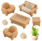 QOMJUFA 8 pcs wichtel zubehör, Miniatur deko, puppenhaus zubehör, Mikro-Wohnzimmer-Set, Mikro-Wohnzimmer für Kinder, Mini-Wohnzimmer, Polyester