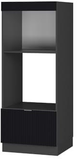 Vicco Mikrowellenschrank Fame-Line, Küchenregal für die Mikrowelle, Schwarz gestreift, 60 cm offen