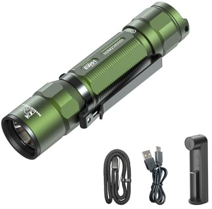 INNIGHTOOL EW01 Waterproof AA EDC Flashlight Small Pocket Work Flashlight Rechargeable 90+ CRI 700 Lumens High Brightness for Daily, Emergency (Green)