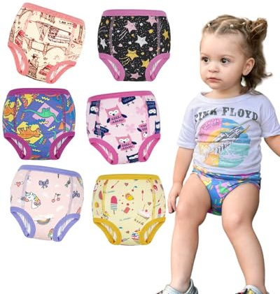 FLYISH DIRECT Baby Töpfchen Trainingshose, Kinder Töpfchentraining Unterwäsche für Jungen und Mädchen, Kleinkind Töpfchen-Trainingshosen, 100/3T
