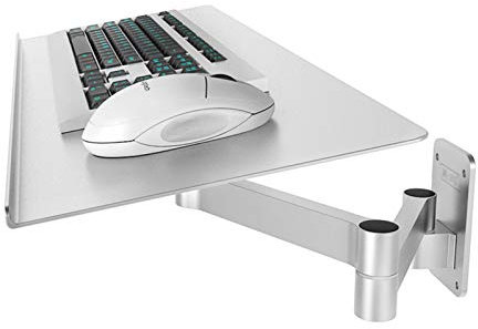 Adjustable Wall Mount Keyboard Arm with 236° Horizontal Rotation, 137° Up and Down, 360° Turn Around, and 180° Left and Right Rotation Keyboard/Mouse Tray Platform for Wall Mounting