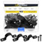 Mardatt 15 Set Two Hole Pipe Strap Clamp, 20mm(3/4”), 25mm(1”), 30mm(1-3/16”) Rigid U Bracket Clamps U-Tube Strap Clamp Conduit Clamps with Self-Tapping Screws for Pipe Fixing, Black