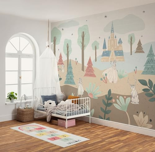 Komar Vlies Fototapete - Disney Frozen Castle Playground - Größe 300 x 250 cm - Tapete, Kinderzimmer, Kindertapete