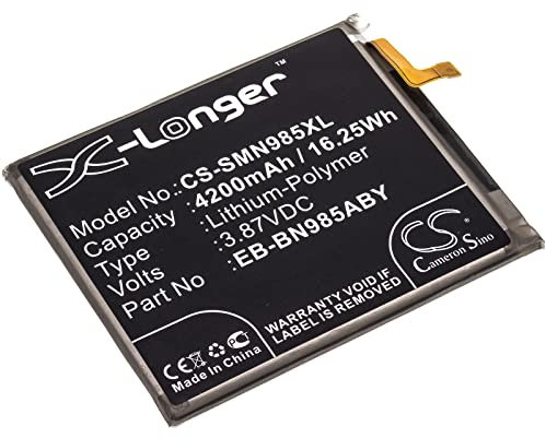 Cameron Sino CS Ersatzakku für Galaxy Note 20 Ultra, Galaxy Note 20 Ultra UW 5G, M-N986D, Note 20 Ultra 5G, SM-N986W (4200mAh) EB-BN985ABY, GH82-2333A
