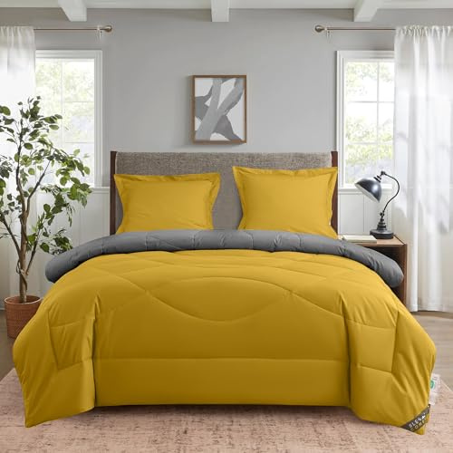 SLEEP COMFY 4 Jahreszeiten Bettdecke ohne Bezug 135x200cm Baumwolle & Mikrofaser Steppdecke + Kissenbezüge, Atmungsaktiv & Washbar, Oeko-TEX Zertifiziert