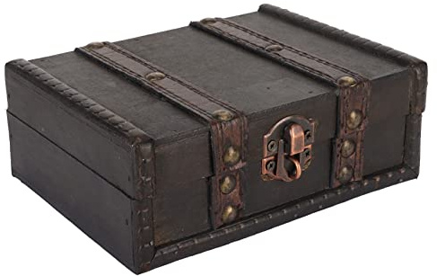 CHICIRIS Vintage -Holzkiste mit Schloss Großer Holzmarketbox für Broschen und Ladegeräte Stilvolles Design für Büro- oder Lernraum Tannen Sperrholz und Metall