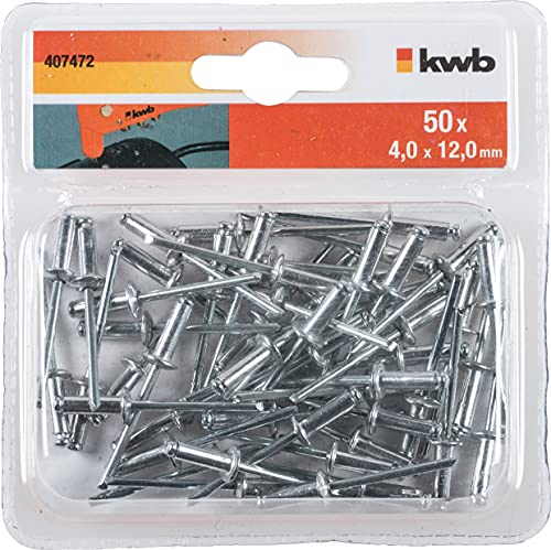 kwb Blind-Nieten/Popnieten Ø 4 mm - Aluminium mit verzinktem Stift - Normgerechte Nieten für handelsübliche Blindniet-Zangen