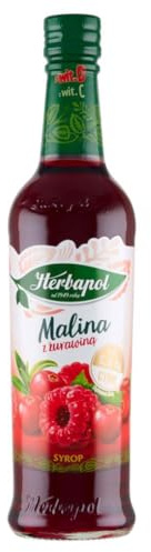 Fruchtsirup mit Himbeere und Moosbeere 420ml von Herbapol // Syrop Malina z zurawina 420ml Herbapol I Polnische Getränke & Fruchtsäfte