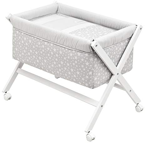 Cambrass 35086 Babybett Aus Holz X-Form Kollektion, Star, 55 x 87 x 74 cm, grau