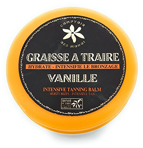 Graisse à traire au monoi de Tahiti - pour un bronzage parfait - Autobronzant - Comptoir du monoi - pour visage et corp - Fabriqué en France - pot 125ml