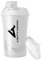 AMITYUNION Protein Shaker Weiß Deluxe 800 ml - Eiweiß Shaker auslaufsicher - BPA frei mit Sieb & Skala für Cremige Whey Proteinpulver Shakes - Gym Fitness Bottle für Isolate und Trainings Booster