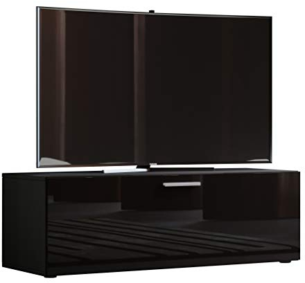 VCM TV Lowboard Fernsehtisch Rack Phono Möbel Tisch Holz Sideboard Medienrack Fernsehbank Schwarz 40x115x36 cm Winalo